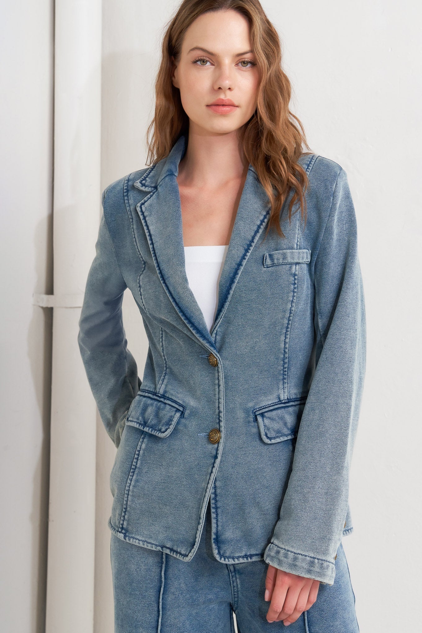 TAILORED FRAME FRENCH TERRY BLAZER Flying Tomato